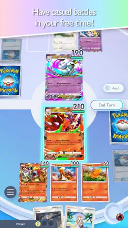 Pokémon TCG Pocket: a battle in progress, with both sides' Pokemon on the screen at once