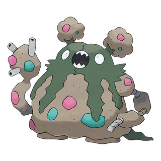 Garbodor, the Trash Heap Pokemon, in official Pokedex artwork.
