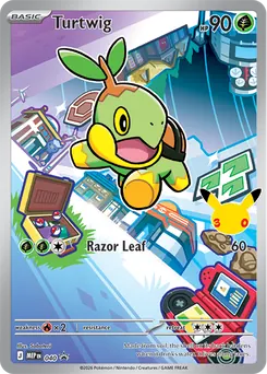 Turtwig Black Star Promo from Pokemon First Partner Illustration Collection