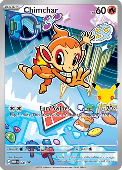 Chimchar Black Star Promo from Pokemon First Partner Illustration Collection