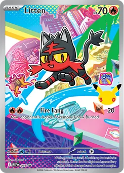 Litten Black Star Promo from Pokemon First Partner Illustration Collection