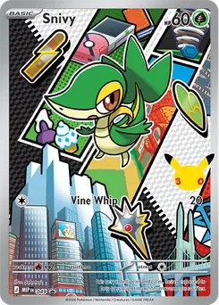 Snivy promo card number 049 from the First Partner Illustration Collection Series 2, Unova region, illustrated by Saboteri