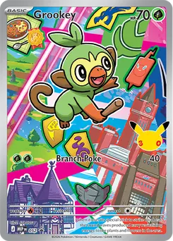 Grookey promo card number 052 from the First Partner Illustration Collection Series 2, Galar region, illustrated by Saboteri