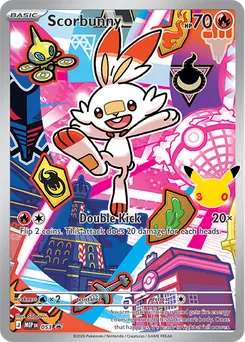 Scorbunny promo card number 053 from the First Partner Illustration Collection Series 2, Galar region, illustrated by Saboteri