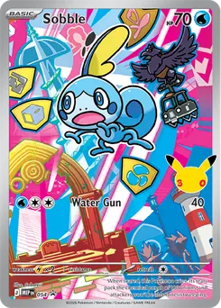 Sobble promo card number 054 from the First Partner Illustration Collection Series 2, Galar region, illustrated by Saboteri