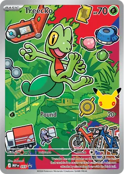 Treecko promo card number 055 from the First Partner Illustration Collection Series 3, Hoenn region, illustrated by Saboteri