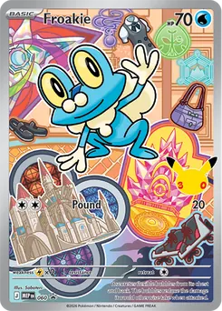 Froakie promo card number 060 from the First Partner Illustration Collection Series 3, Kalos region, illustrated by Saboteri