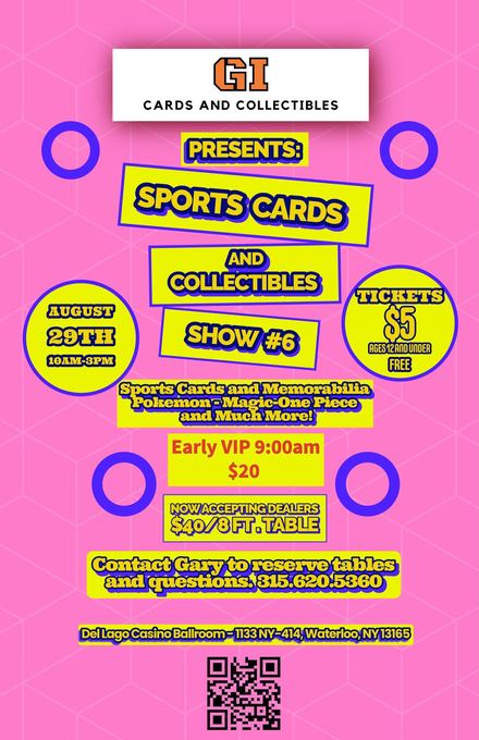 Flyer for GI Cards Sports Cards and Collectibles Show #6, August 29, 2026
