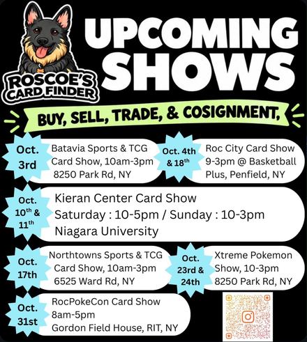 Roscoe's Card Finder upcoming show dates